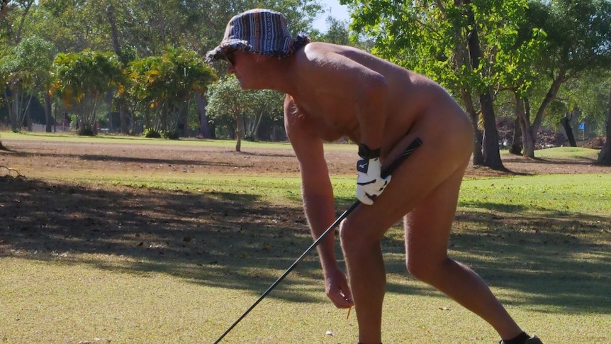 caroline kennard add naked playing golf photo