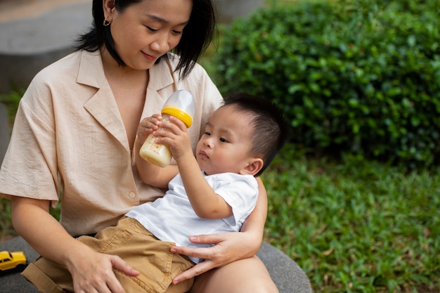 aaron caraballo add bokeh japanese mom and son photo